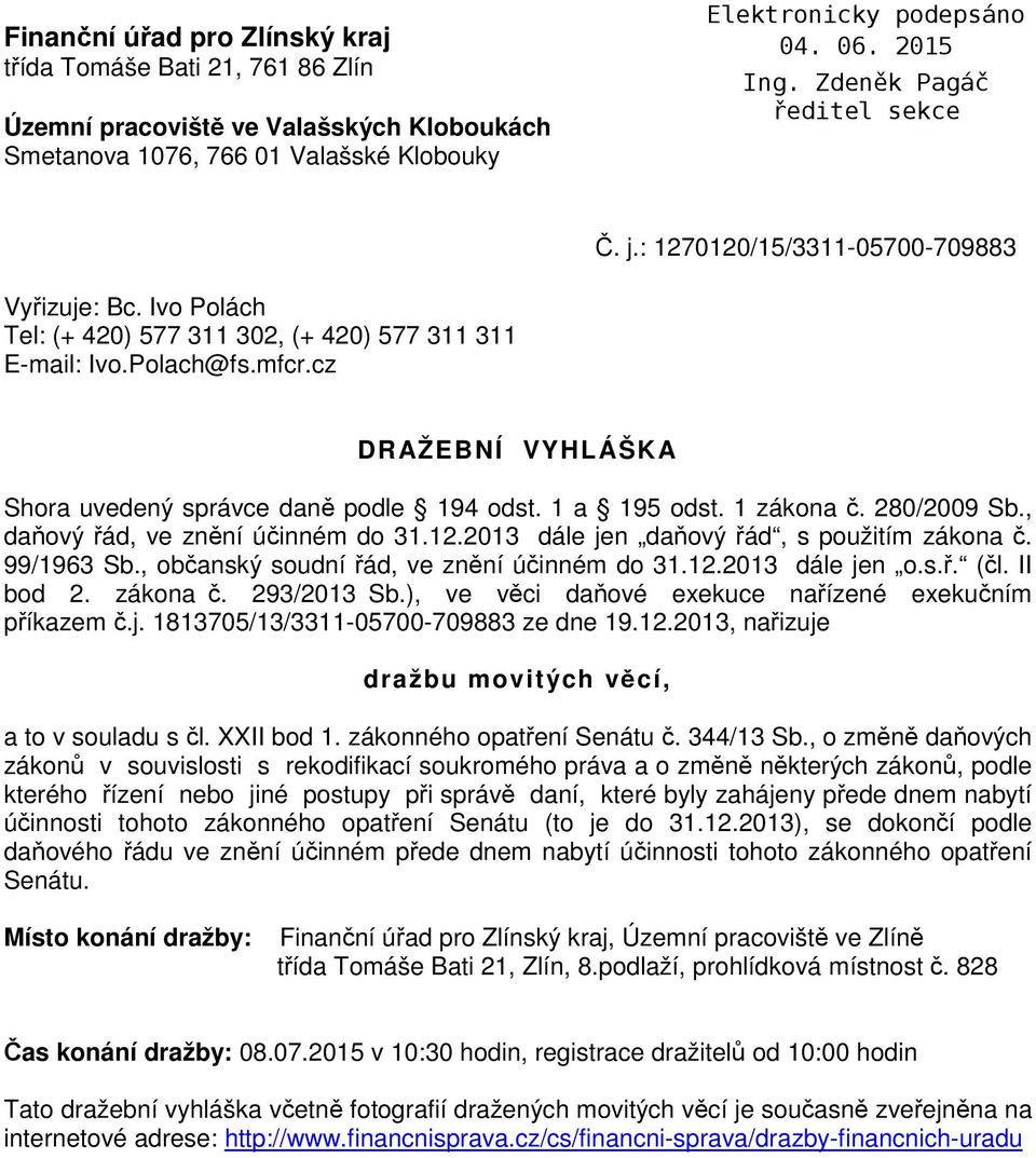 Finanční úřad pro Zlínský kraj třída Tomáše Bati 21, Zlín - PDF Free  Download