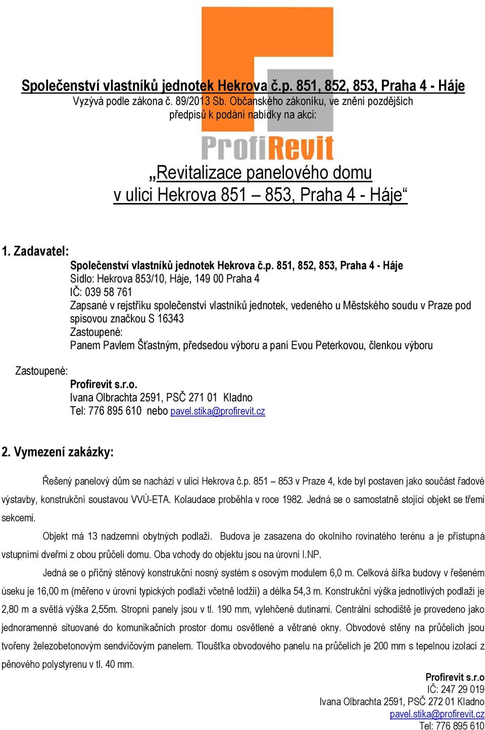 Zadavatel: Spo