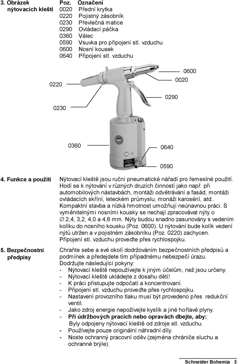 Návod na obsluhu a údržbu. nýtovacích kleští v kufříku. Obj. č. D - PDF  Stažení zdarma