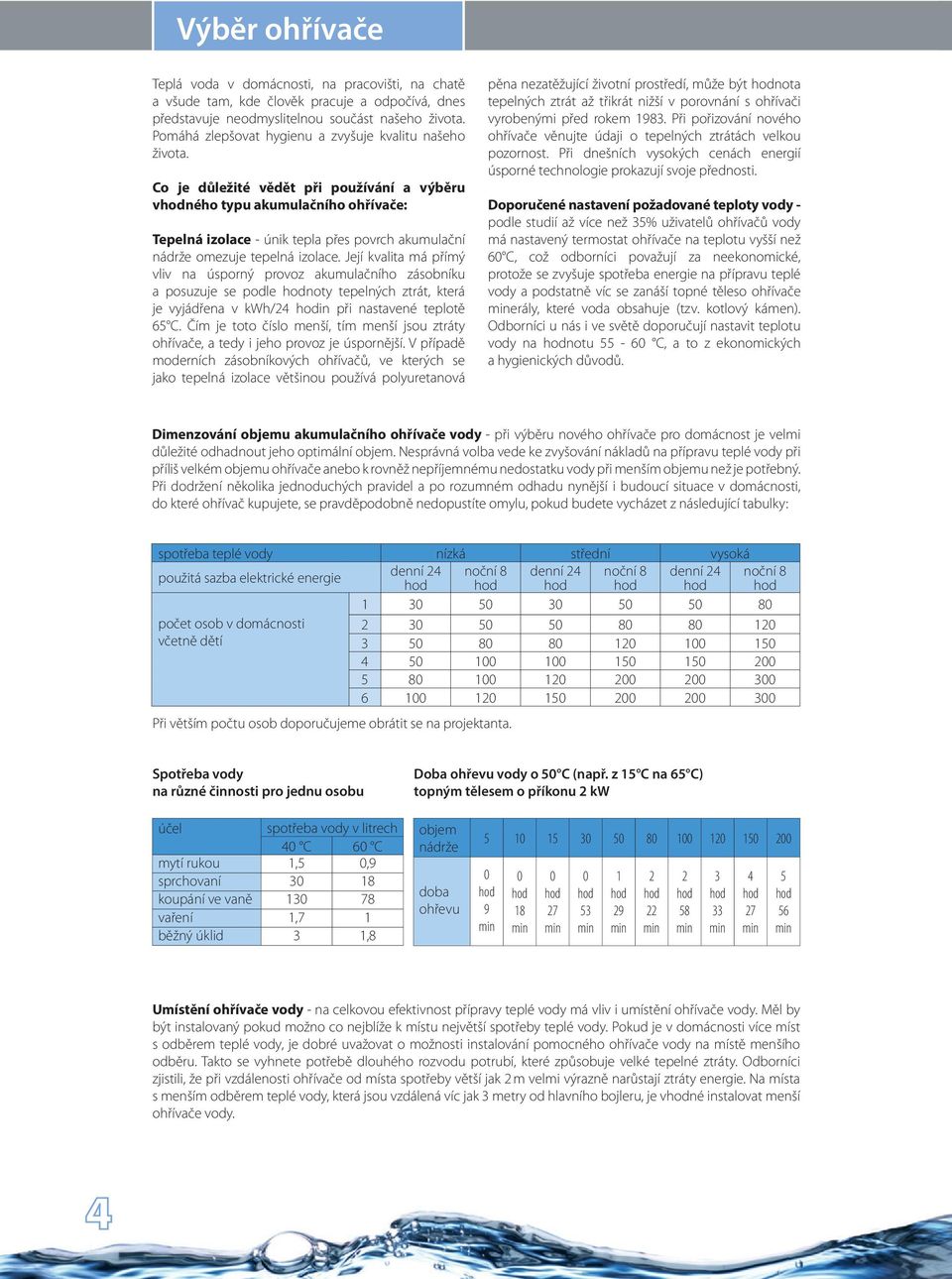 o je důležité vědět při používání a výběru vného typu akumulačního ohřívače: Tepelná izolace - únik tepla přes povrch akumulační nádrže omezuje tepelná izolace.