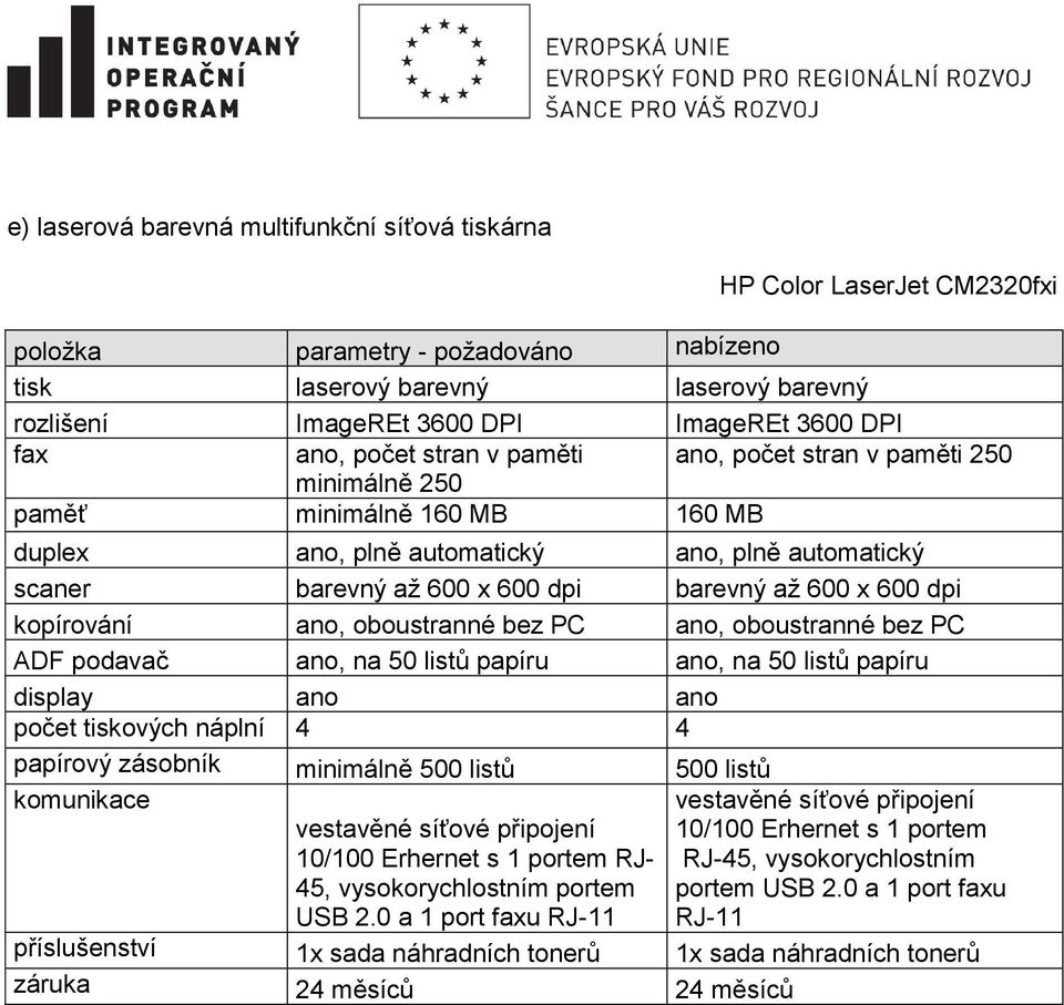 až 600 x 600 dpi kopírování ano, oboustranné bez PC ano, oboustranné bez PC ADF podavač ano, na 50 listů papíru ano, na 50 listů papíru display ano ano počet tiskových náplní 4 4 papírový zásobník