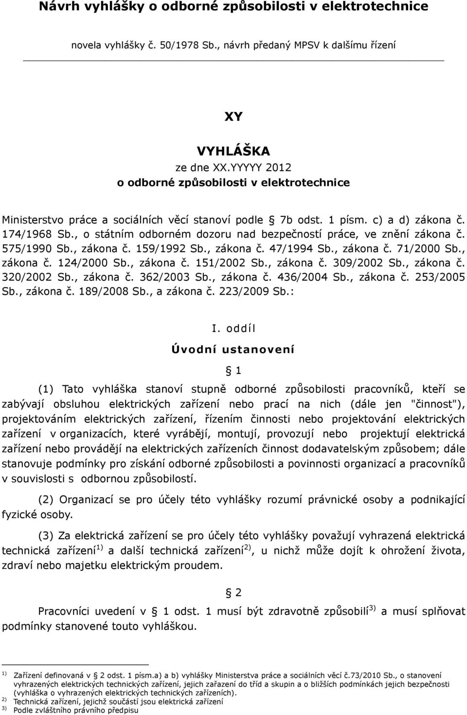 , o státním odborném dozoru nad bezpečností práce, ve znění zákona č. 575/1990 Sb., zákona č. 159/1992 Sb., zákona č. 47/1994 Sb., zákona č. 71/2000 Sb., zákona č. 124/2000 Sb., zákona č. 151/2002 Sb.