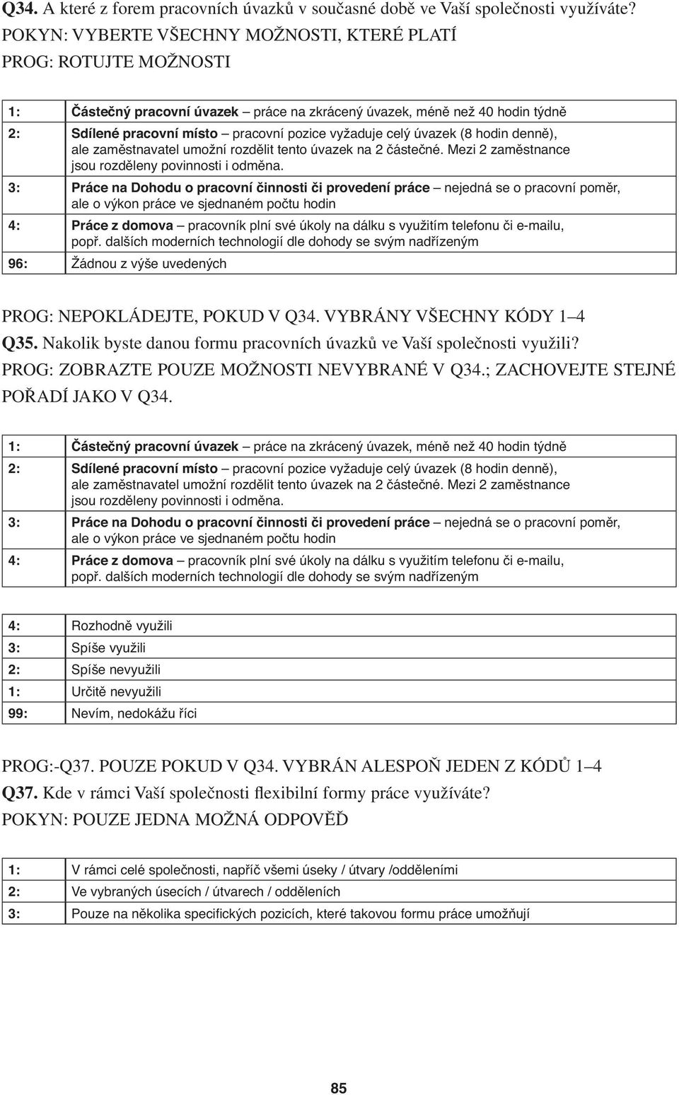 4: Rozhodně využili 3: Spíše využili 2: Spíše nevyužili 1: Určitě nevyužili PROG:-Q37. POUZE POKUD V Q34. VYBRÁN ALESPOŇ JEDEN Z KÓDŮ 1 4 Q37.