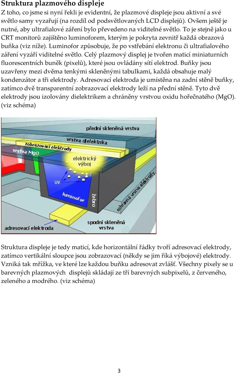 Luminofor způsobuje, že po vstřebání elektronu či ultrafialového záření vyzáří viditelné světlo.
