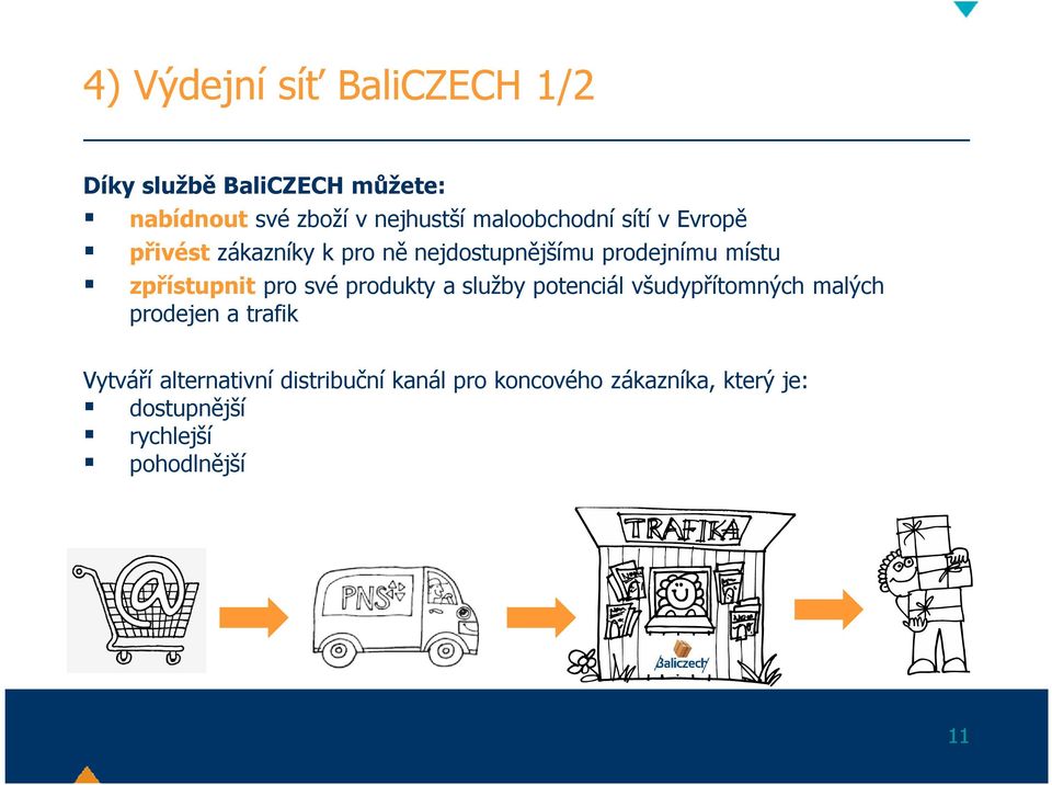 zpřístupnit pro své produkty a služby potenciál všudypřítomných malých prodejen a trafik