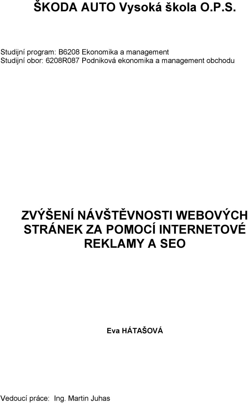 6208R087 Podniková ekonomika a management obchodu ZVÝŠENÍ