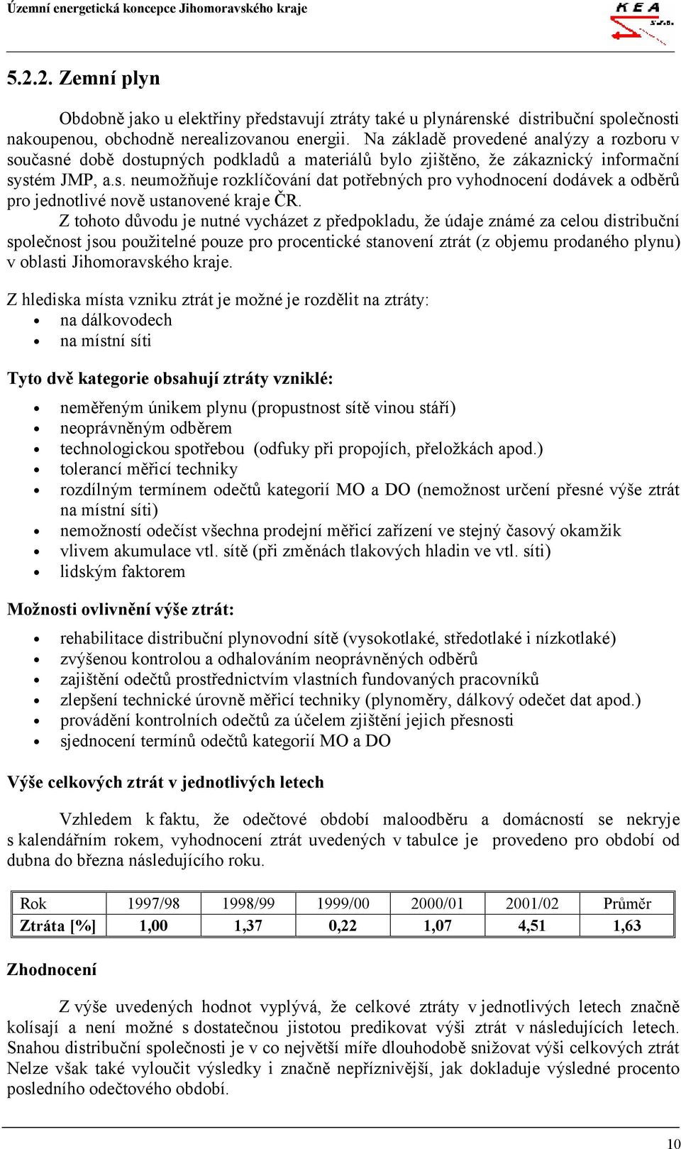 Z tohoto důvodu je nutné vycházet z předpokladu, že údaje známé za celou distribuční společnost jsou použitelné pouze pro procentické stanovení ztrát (z objemu prodaného plynu) v oblasti