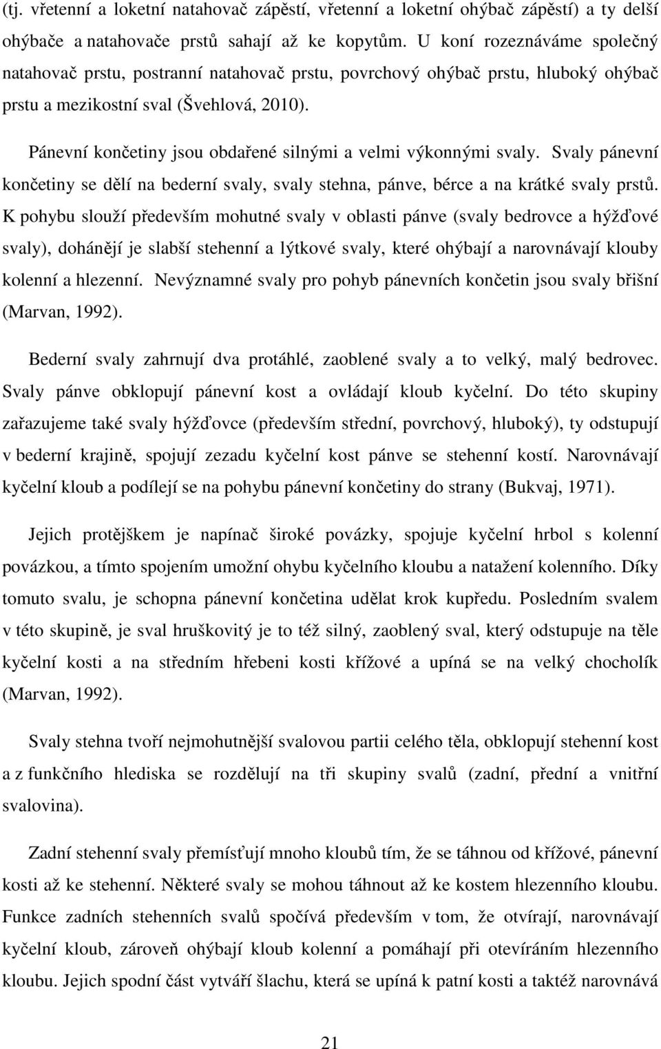 Pánevní končetiny jsou obdařené silnými a velmi výkonnými svaly. Svaly pánevní končetiny se dělí na bederní svaly, svaly stehna, pánve, bérce a na krátké svaly prstů.