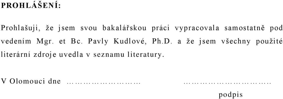 Pavly Kudlové, Ph.D.