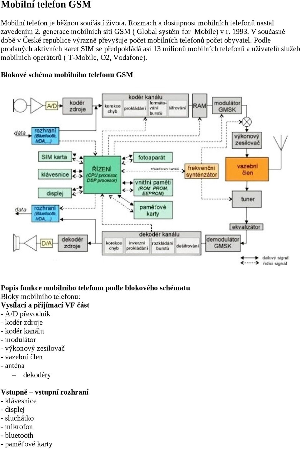 Mobilní telefon GSM Zpracoval: Ing. Jiří Sehnal - PDF Stažení zdarma