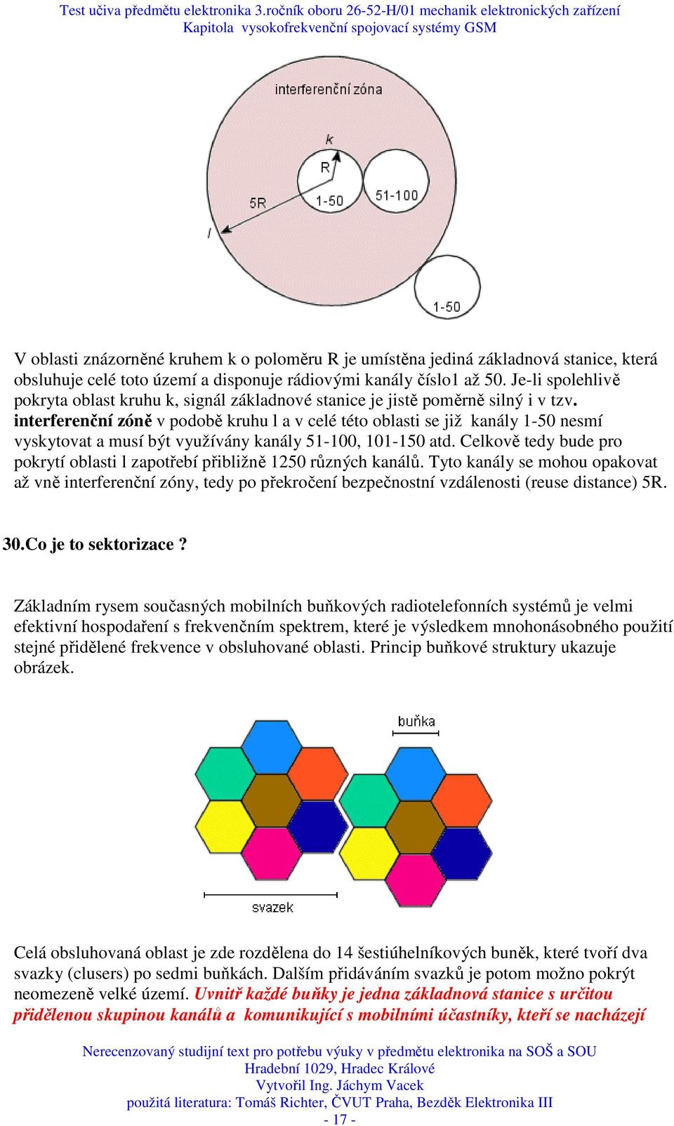 interferenční zóně v podobě kruhu l a v celé této oblasti se již kanály 1-50 nesmí vyskytovat a musí být využívány kanály 51-100, 101-150 atd.