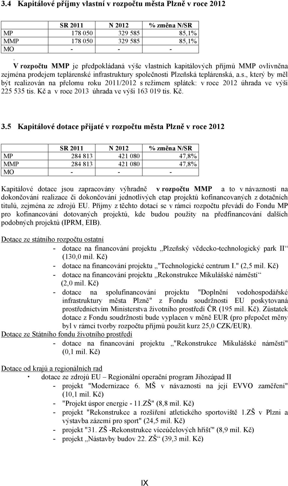 Kč a v roce 2013 úhrada ve výši 163 019 tis. Kč. 3.