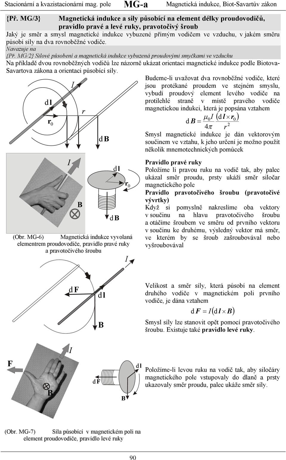 MG/} Sioé půsoení gnetická indukce yuzená poudoýi syčki e zducu příkdě dou onoěžnýc odičů ze názoně ukázt oientci gnetické indukce pode ioto- Sto zákon oientci půsoící síy.