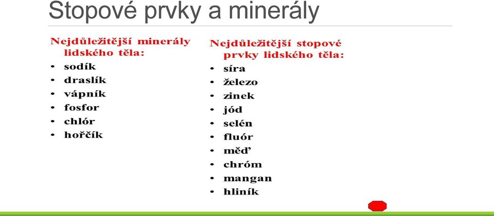 minerály