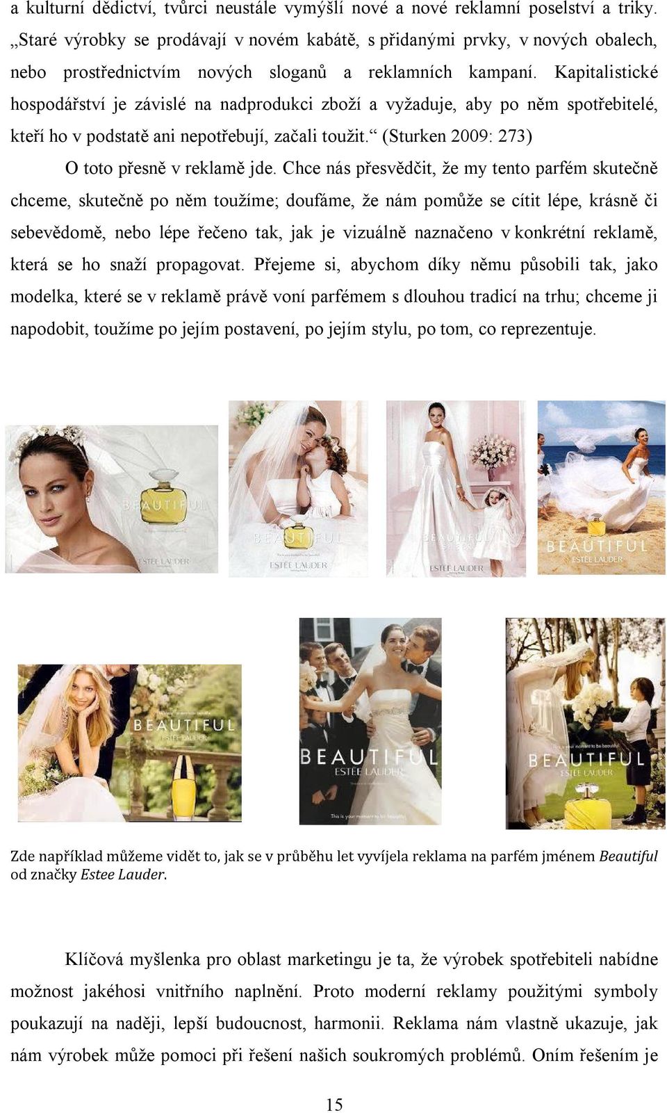 Kapitalistické hospodářství je závislé na nadprodukci zboží a vyžaduje, aby po něm spotřebitelé, kteří ho v podstatě ani nepotřebují, začali toužit. (Sturken 2009: 273) O toto přesně v reklamě jde.