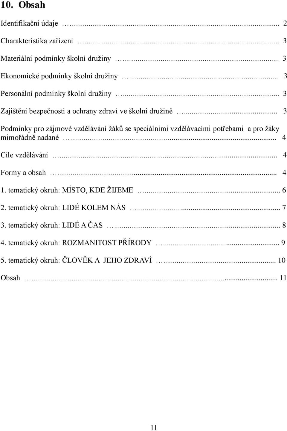 .. 3 Podmínky pro zájmové vzdělávání žáků se speciálními vzdělávacími potřebami a pro žáky mimořádně nadané... 4 Cíle vzdělávání... 4 Formy a obsah... 4 1.