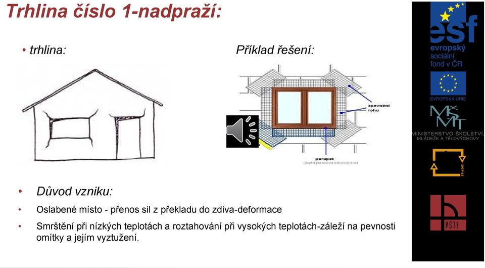 zdiva-deformace Smrštění při nízkých teplotách a