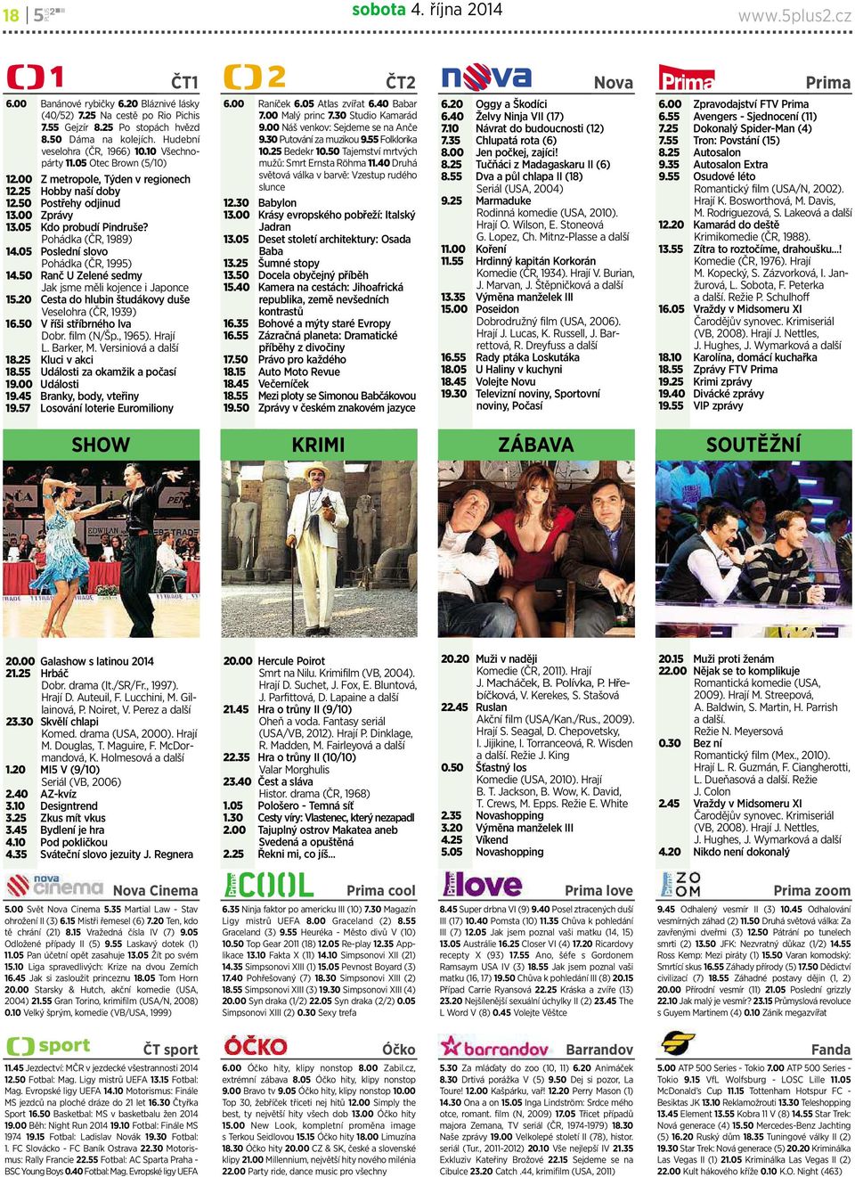 Pohádka(ČR, 1989) 14.05 Poslední slovo Pohádka(ČR, 1995) 14.50 Ranč U Zelené sedmy Jak jsme měli kojence i Japonce 15.20 Cestadohlubin študákovyduše Veselohra(ČR, 1939) 16.
