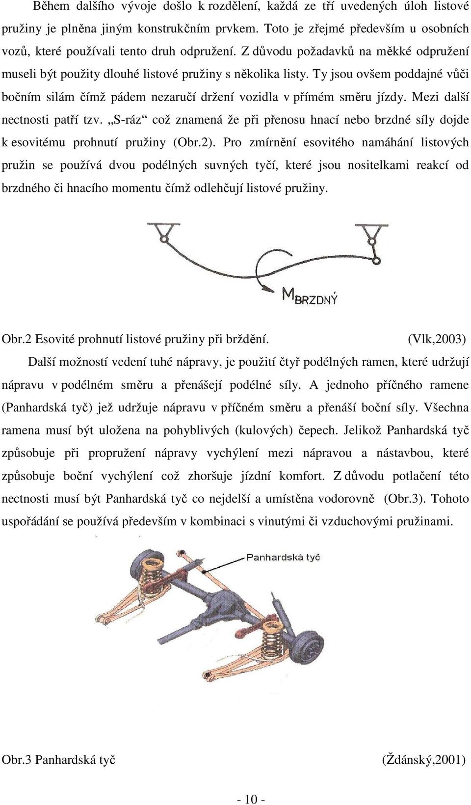 Mezi další nectnosti patří tzv. S-ráz což znamená že při přenosu hnací nebo brzdné síly dojde k esovitému prohnutí pružiny (Obr.2).