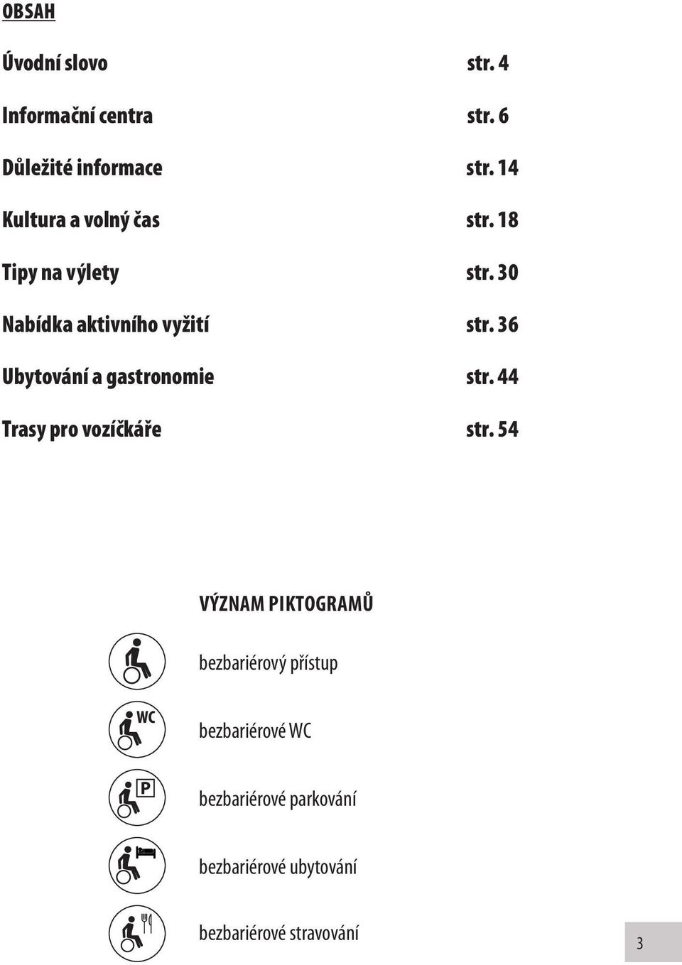 36 Ubytování a gastronomie str. 44 Trasy pro vozíčkáře str.