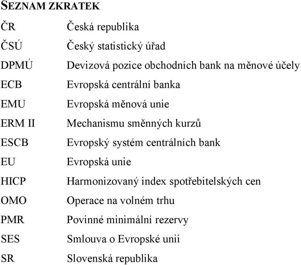 měnová unie Mechanismu směnných kurzů Evropský systém centrálních bank Evropská unie Harmonizovaný