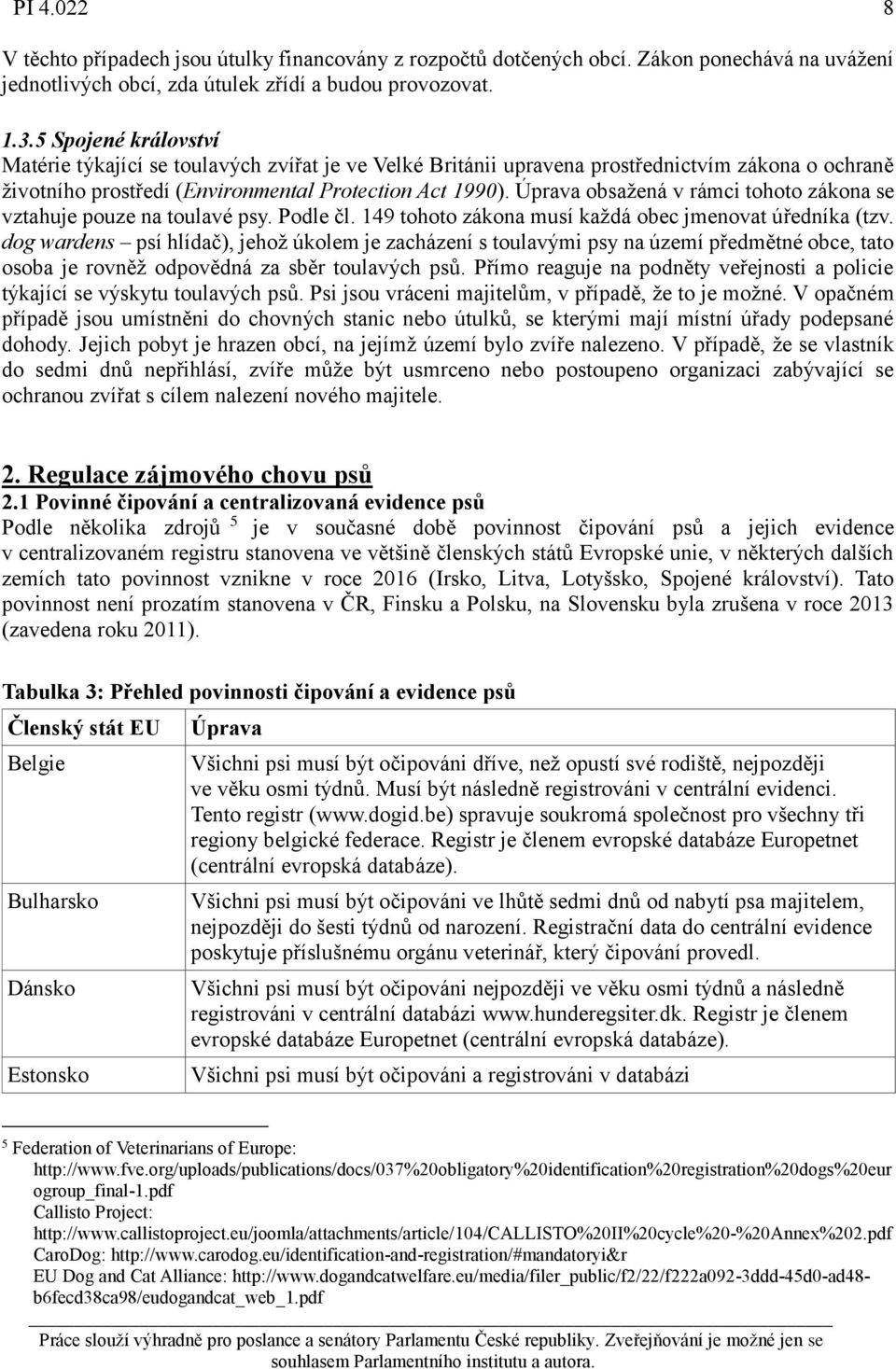 Úprava obsažená v rámci tohoto zákona se vztahuje pouze na toulavé psy. Podle čl. 149 tohoto zákona musí každá obec jmenovat úředníka (tzv.