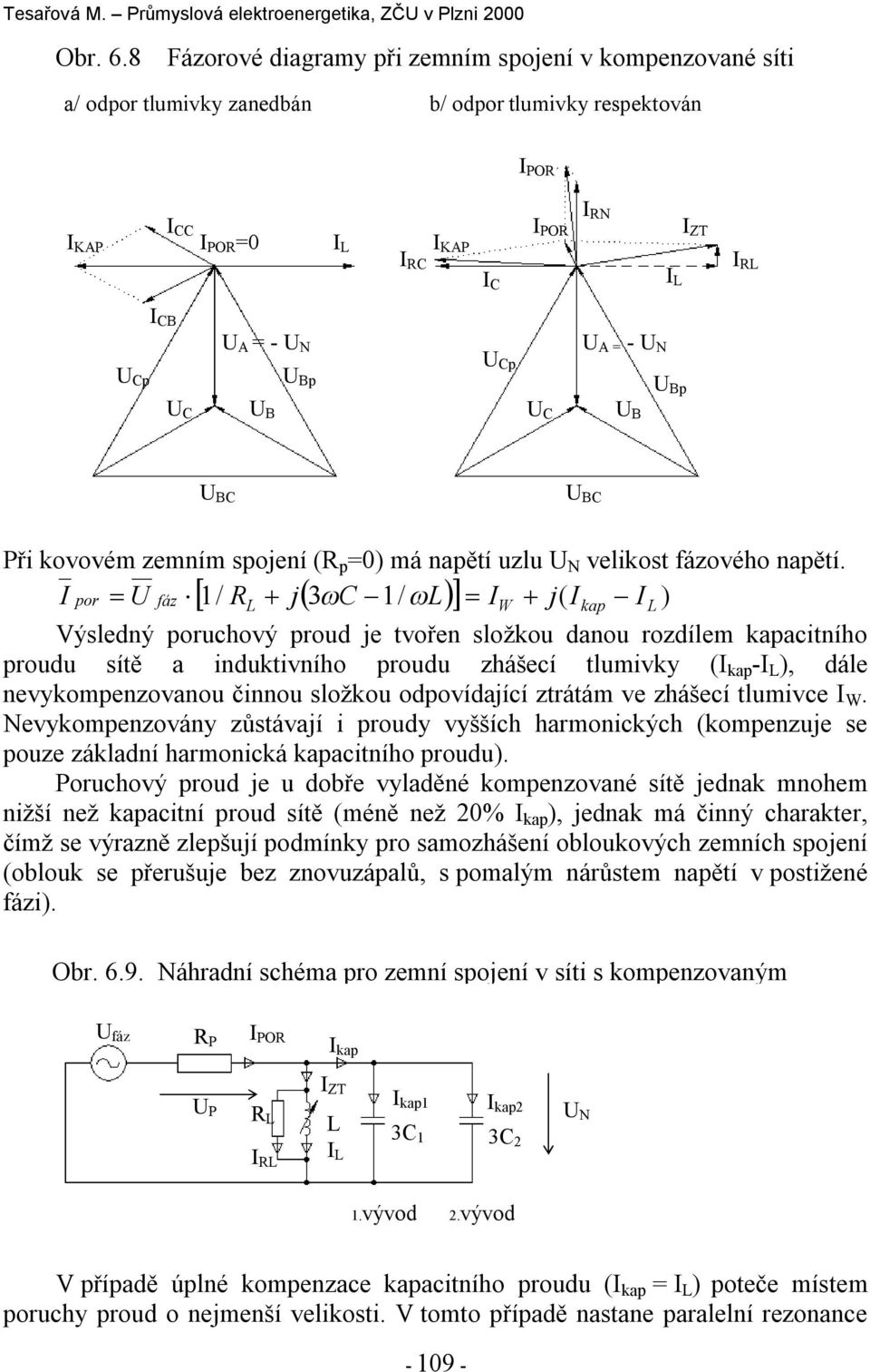 B U C U A = - U B U C U B U C U B U BC U BC Při kovovém zemním sojení (R =0) má naětí uzlu velikost fázového naětí.