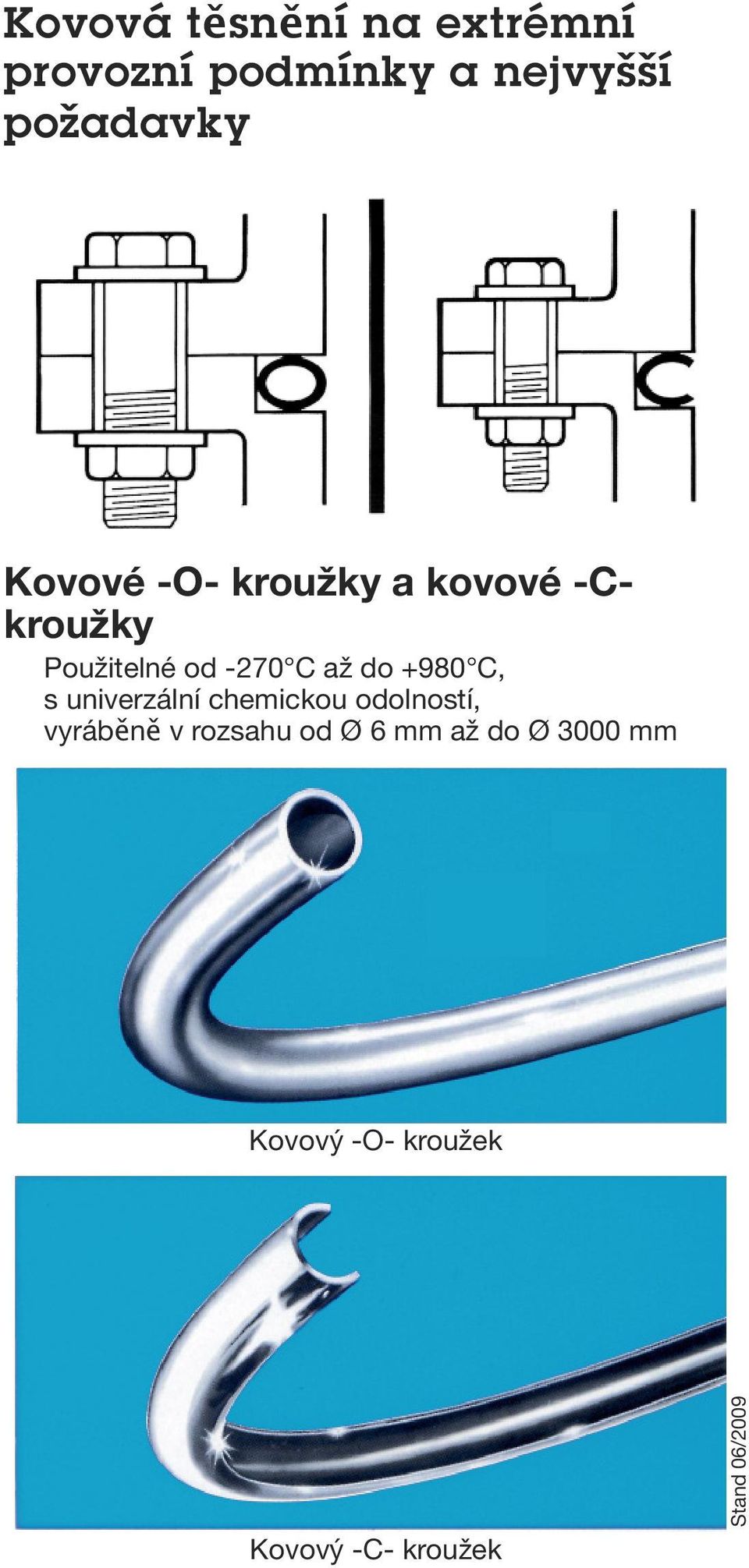 +980 C, s univerzální chemickou odolností, vyráběně v rozsahu od Ø