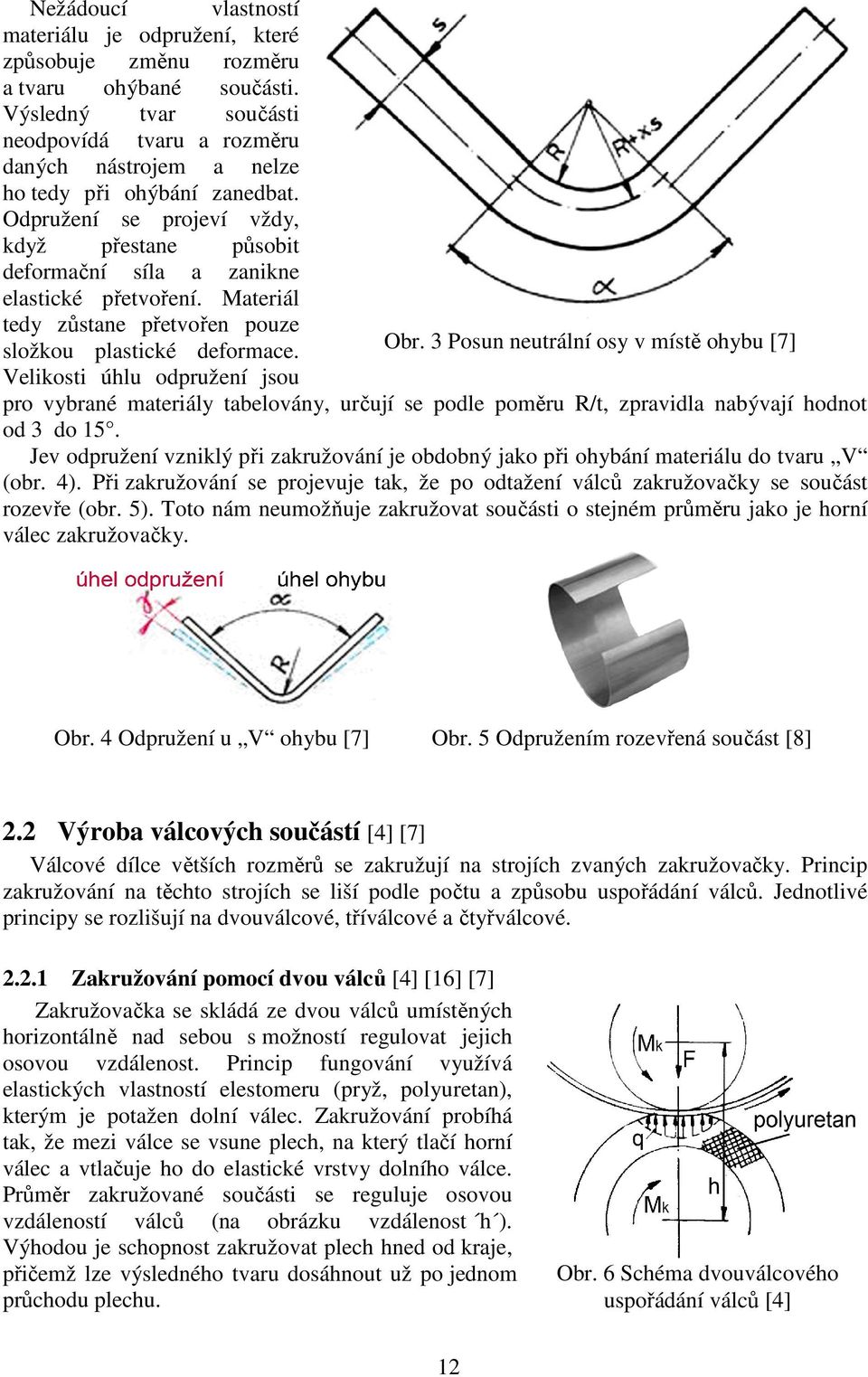 Odpružení se projeví vždy, když přestane působit deformační síla a zanikne elastické přetvoření. Materiál tedy zůstane přetvořen pouze složkou plastické deformace. Obr.