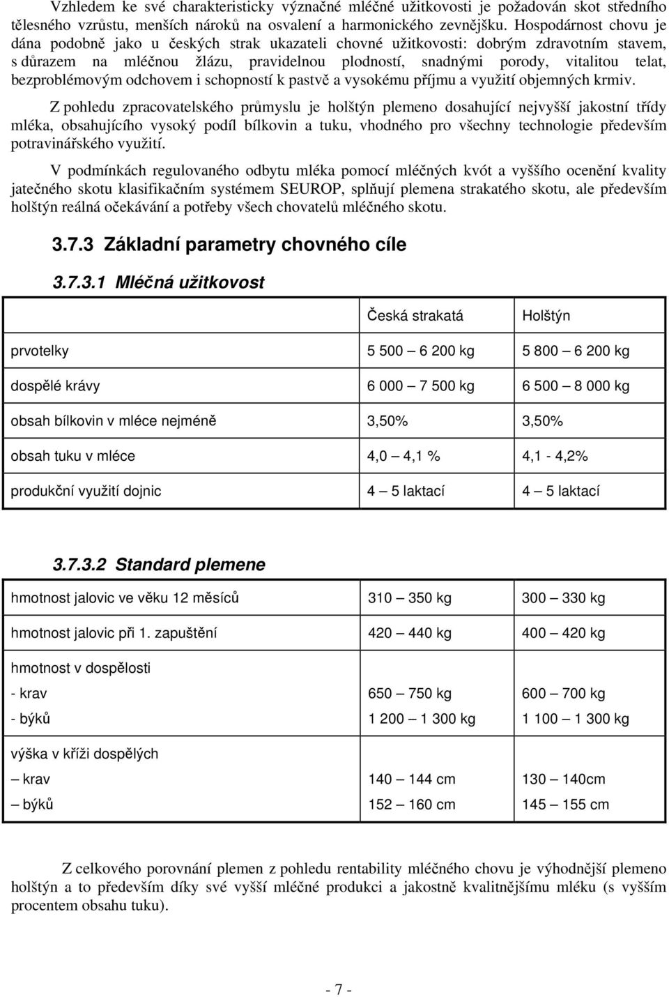 bezproblémovým odchovem i schopností k pastvě a vysokému příjmu a využití objemných krmiv.