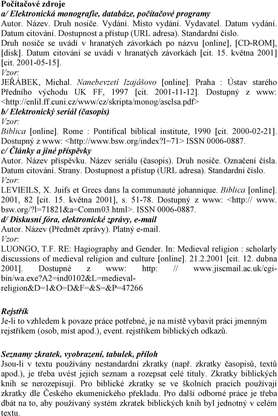 JEŘÁBEK, Michal. Nanebevzetí Izajášovo [online]. Praha : Ústav starého Předního východu UK FF, 1997 [cit. 2001-11-12]. Dostupný z www: <http://enlil.ff.cuni.cz/www/cz/skripta/monog/asclsa.