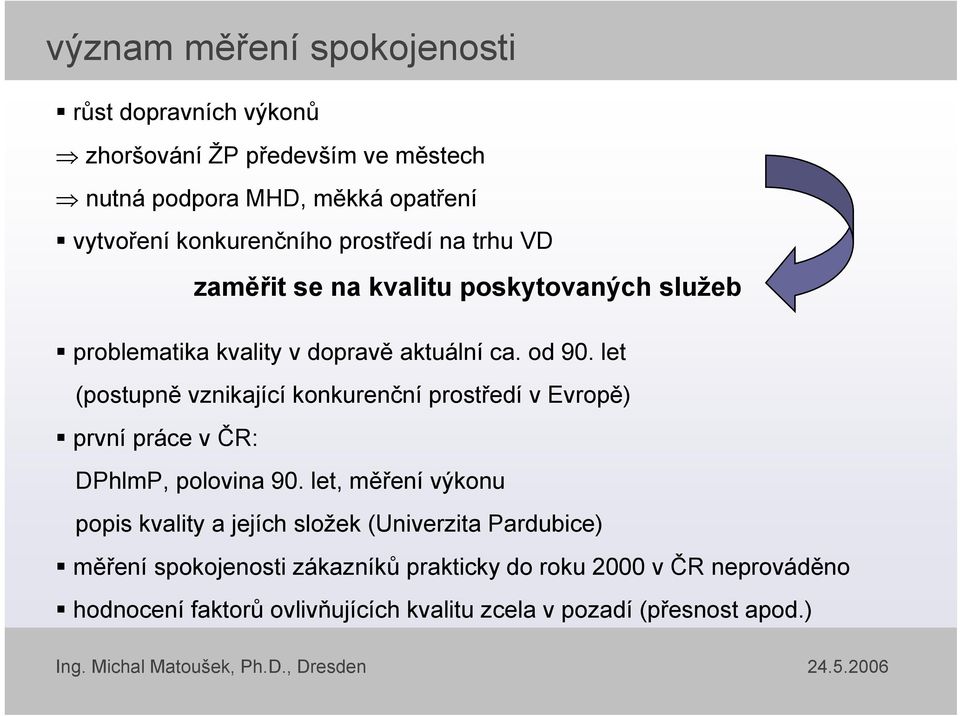 let (postupně vznikající konkurenční prostředí v Evropě) první práce v ČR: DPhlmP, polovina 90.