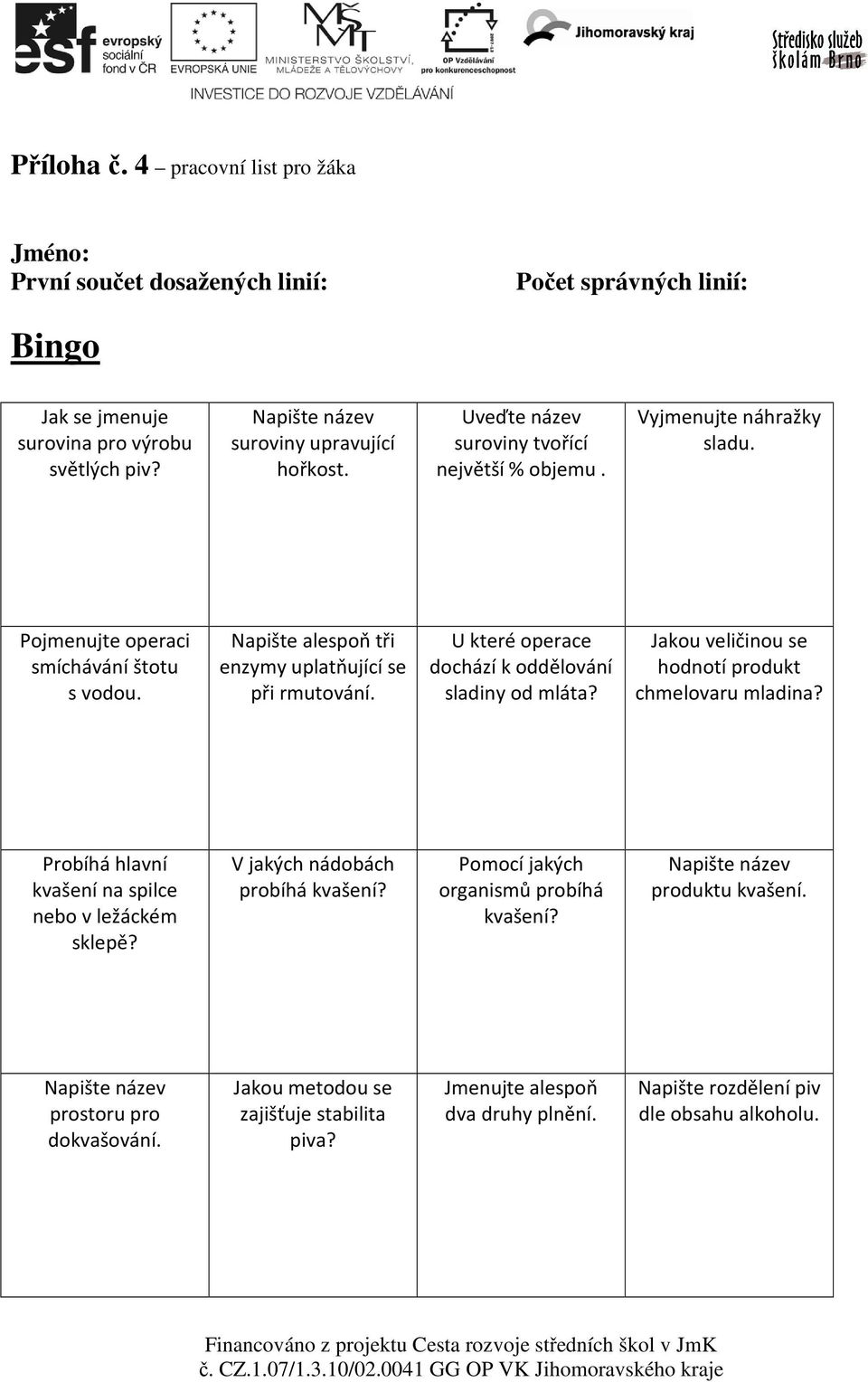 U které operace dochází k oddělování sladiny od mláta? Jakou veličinou se hodnotí produkt chmelovaru mladina? Probíhá hlavní kvašení na spilce nebo v ležáckém sklepě?