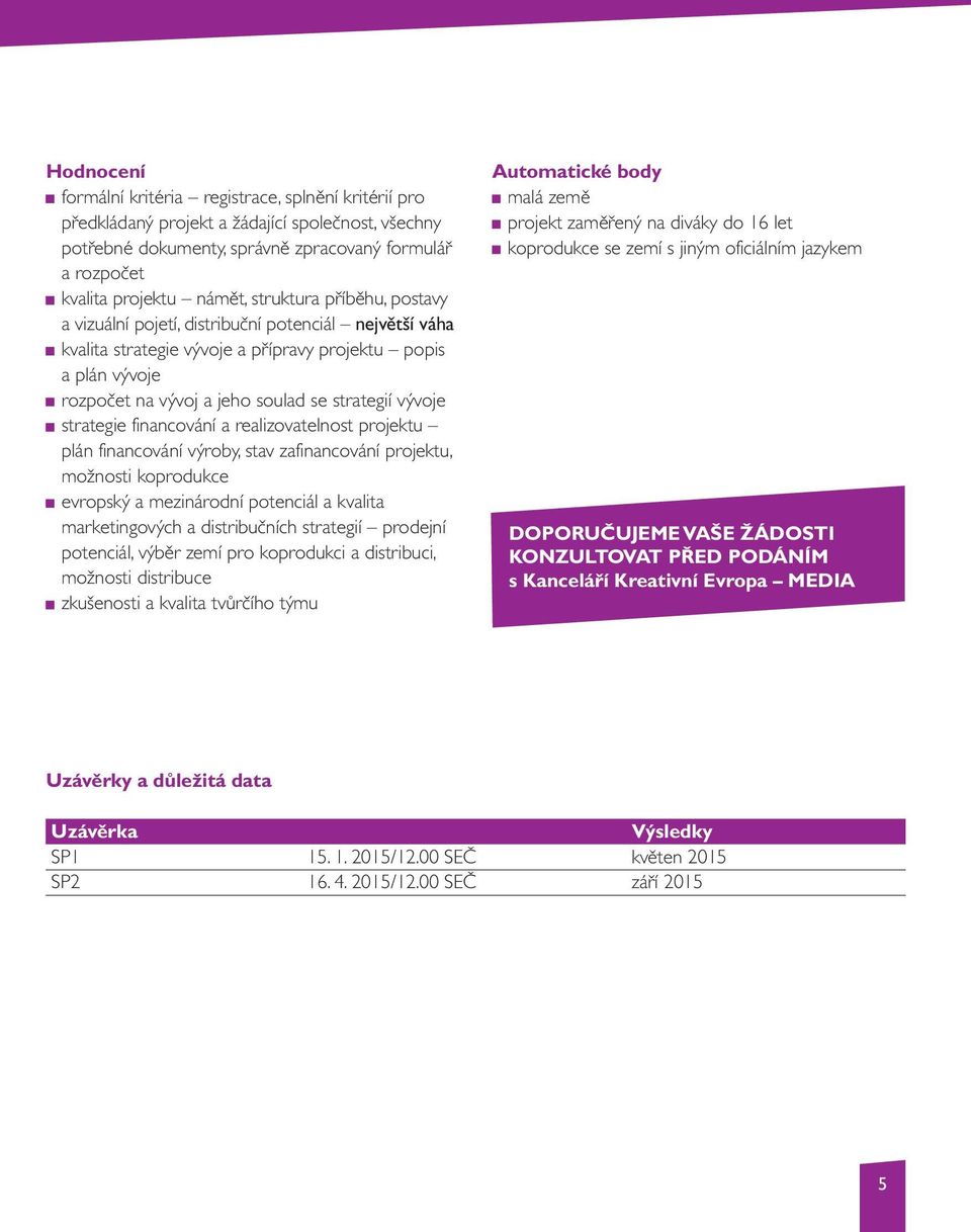 strategie financování a realizovatelnost projektu plán financování výroby, stav zafinancování projektu, možnosti koprodukce evropský a mezinárodní potenciál a kvalita marketingových a distribučních