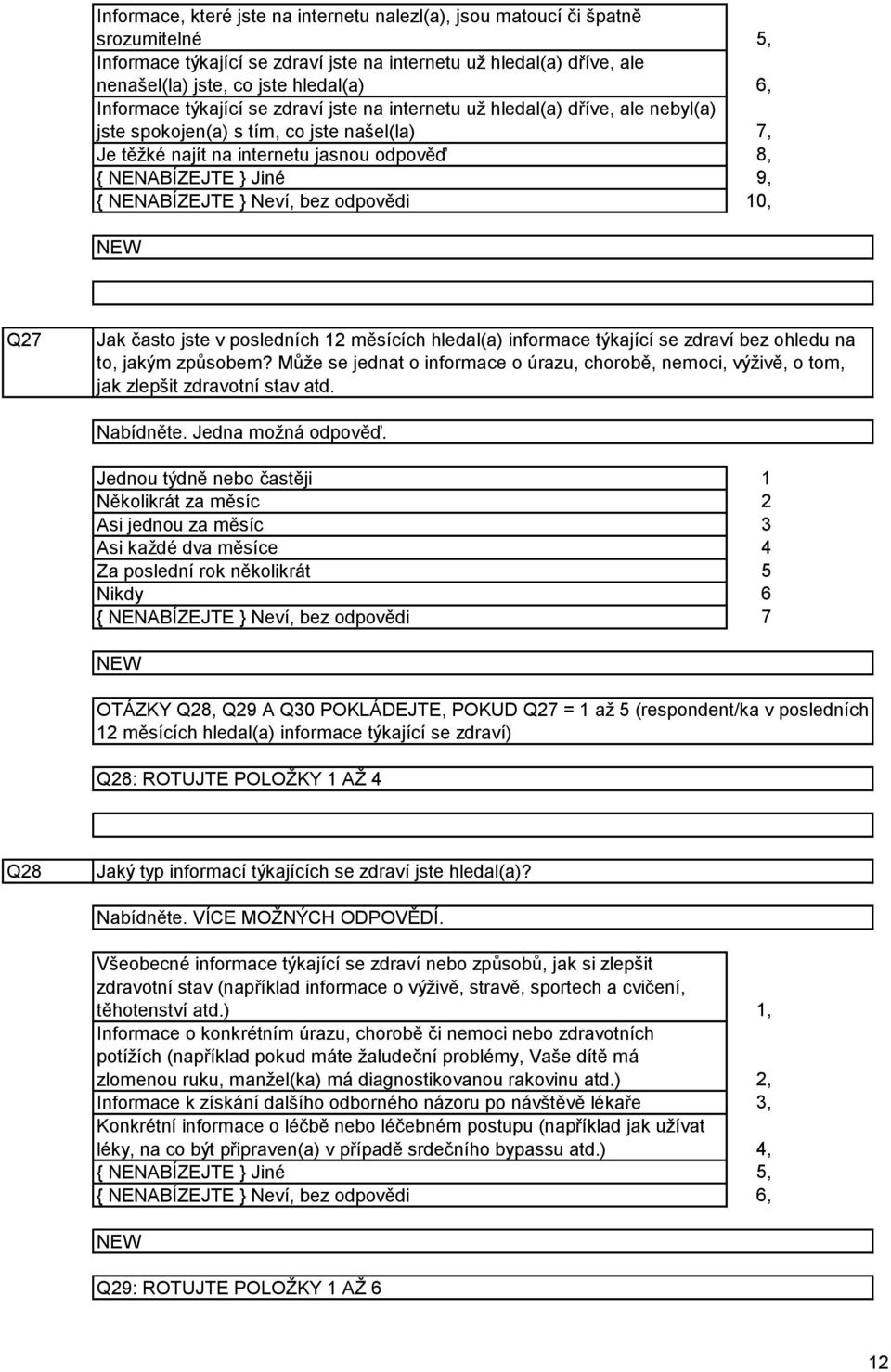 hledal(a) informace týkající se zdraví bez ohledu na to, jakým způsobem? Může se jednat o informace o úrazu, chorobě, nemoci, výživě, o tom, jak zlepšit zdravotní stav atd.