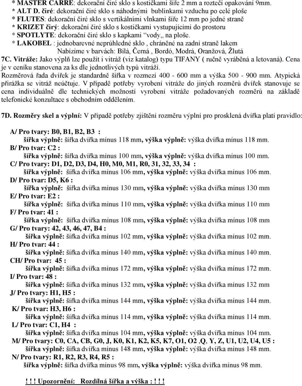 vystupujícími do prostoru * SPOTLYTE: dekorační čiré sklo s kapkami vody na ploše.