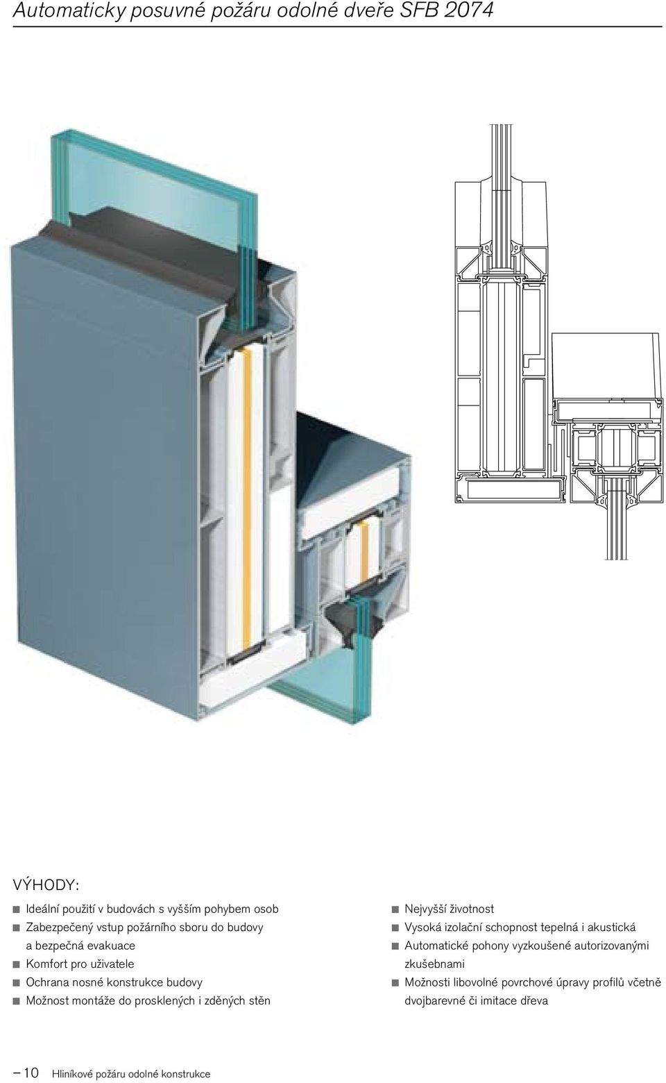 prosklených i zděných stěn Nejvyšší životnost Vysoká izolační schopnost tepelná i akustická Automatické pohony vyzkoušené