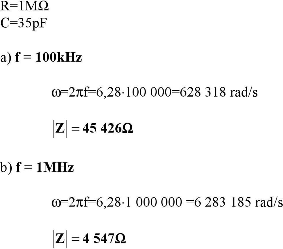 Z 45 46Ω b) f 1MHz ωπf6,8 1