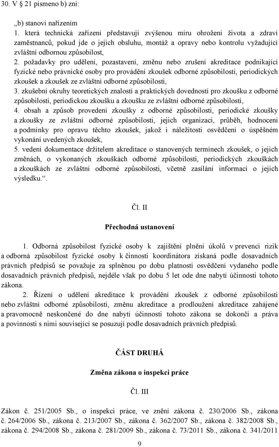 požadavky pro udělení, pozastavení, změnu nebo zrušení akreditace podnikající fyzické nebo právnické osoby pro provádění zkoušek odborné způsobilosti, periodických zkoušek a zkoušek ze zvláštní