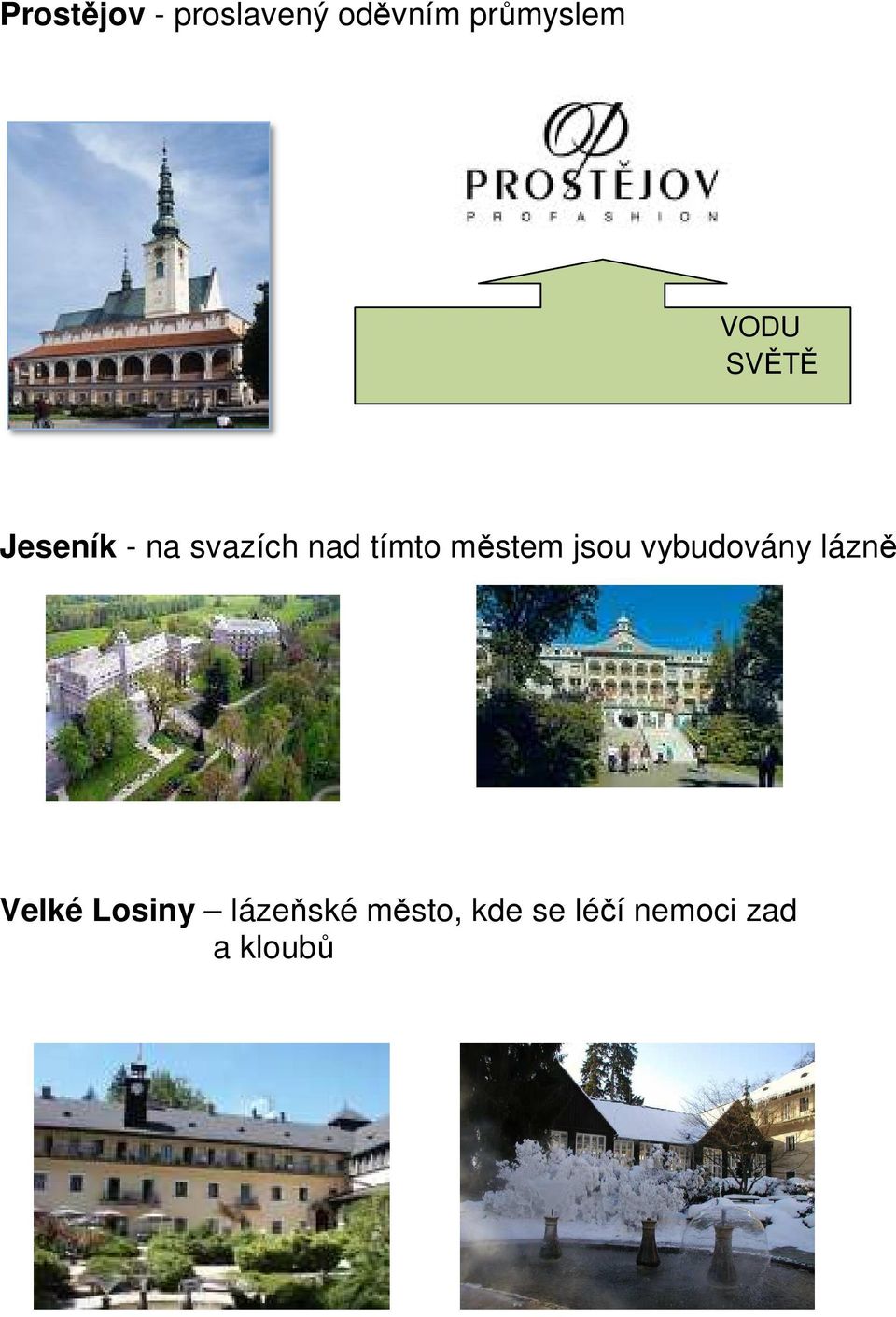 na svazích nad tímto městem jsou vybudovány lázně