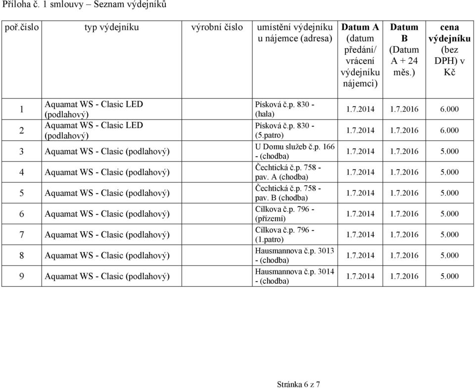 (podlahový) 6 Aquamat WS - Clasic (podlahový) 7 Aquamat WS - Clasic (podlahový) 8 Aquamat WS - Clasic (podlahový) 9 Aquamat WS - Clasic (podlahový) Písková č.p. 830 - (hala) Písková č.p. 830 - (5.