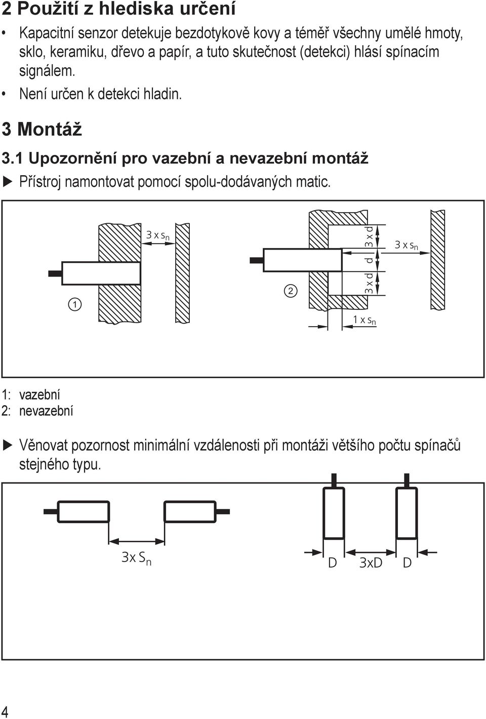 1 Upozornění pro vazební a nevazební montáž Přístroj namontovat pomocí spolu-dodávaných matic.