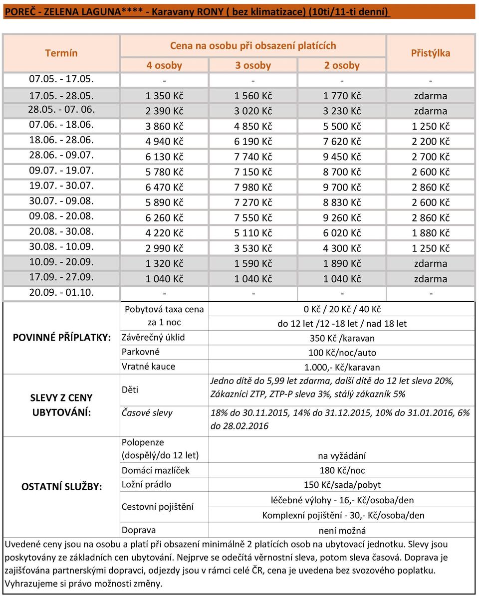 07. 5 780 Kč 7 150 Kč 8 700 Kč 2 600 Kč 19.07. - 30.07. 6 470 Kč 7 980 Kč 9 700 Kč 2 860 Kč 30.07. - 09.08. 5 890 Kč 7 270 Kč 8 830 Kč 2 600 Kč 09.08. - 20.08. 6 260 Kč 7 550 Kč 9 260 Kč 2 860 Kč 20.