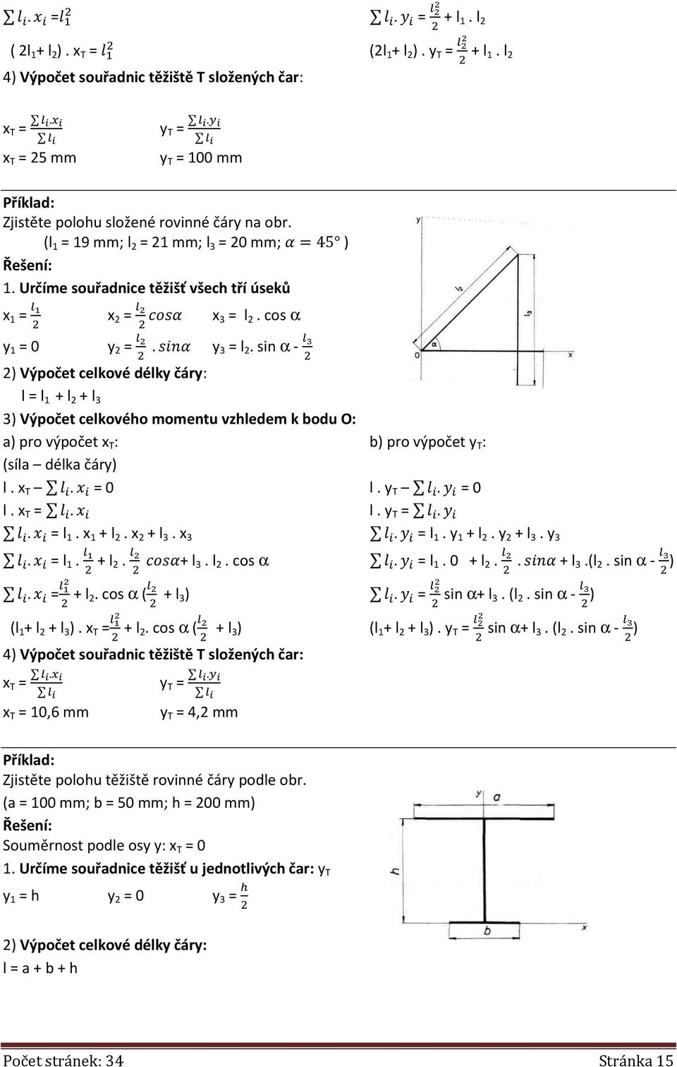 cos α y 1 = 0 y 2 =. y 3 = l 2.