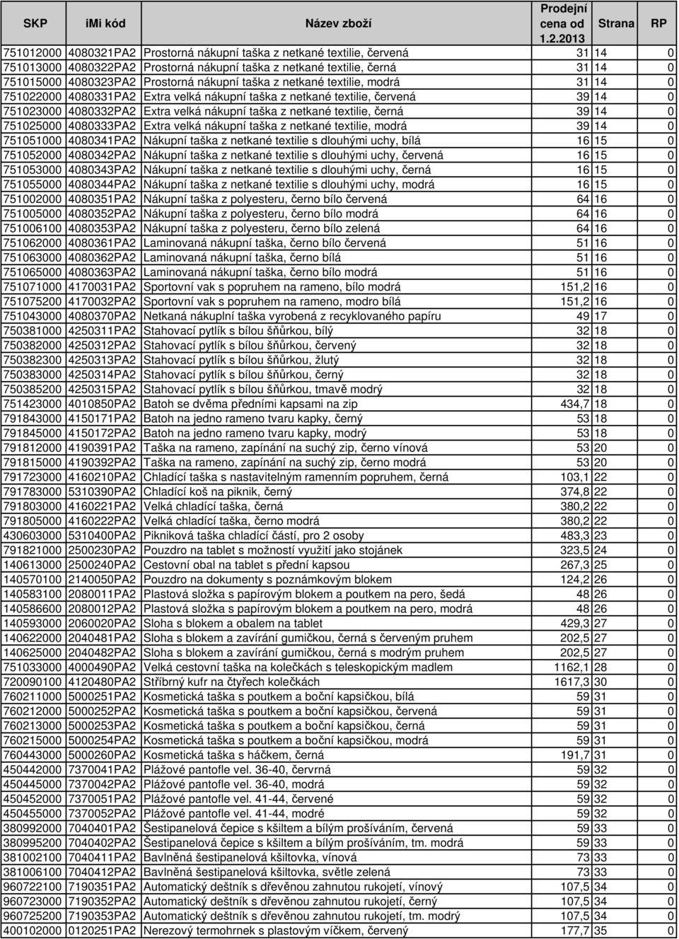 nákupní taška z netkané textilie, modrá 31 14 0 751022000 4080331PA2 Extra velká nákupní taška z netkané textilie, červená 39 14 0 751023000 4080332PA2 Extra velká nákupní taška z netkané textilie,