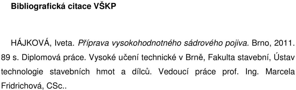 Diplomová práce.