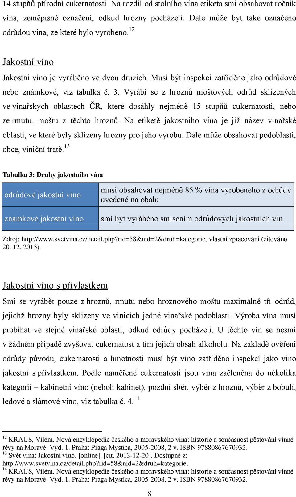 Vyrábí se z hroznů moštových odrůd sklizených ve vinařských oblastech ČR, které dosáhly nejméně 15 stupňů cukernatosti, nebo ze rmutu, moštu z těchto hroznů.