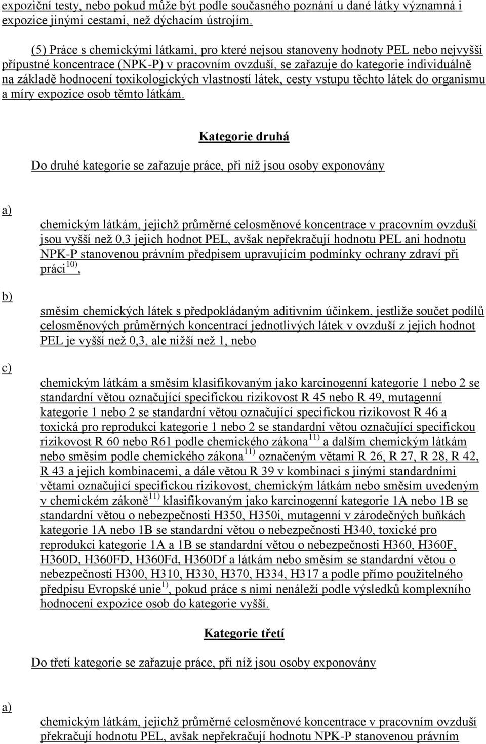 toxikologických vlastností látek, cesty vstupu těchto látek do organismu a míry expozice osob těmto látkám.