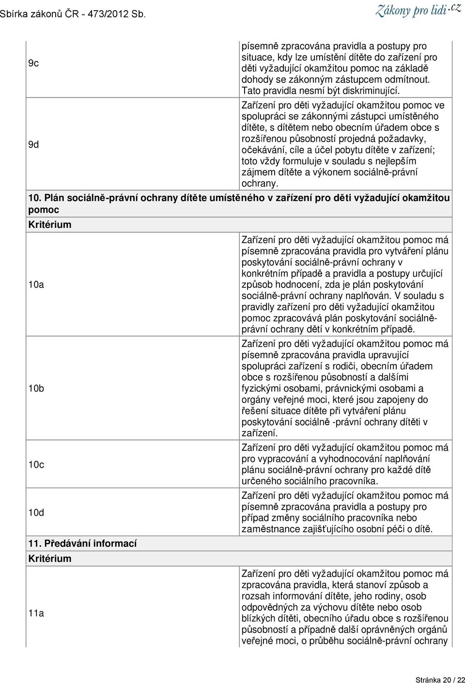 Zařízení pro děti vyžadující okamžitou pomoc ve spolupráci se zákonnými zástupci umístěného dítěte, s dítětem nebo obecním úřadem obce s rozšířenou působností projedná požadavky, očekávání, cíle a