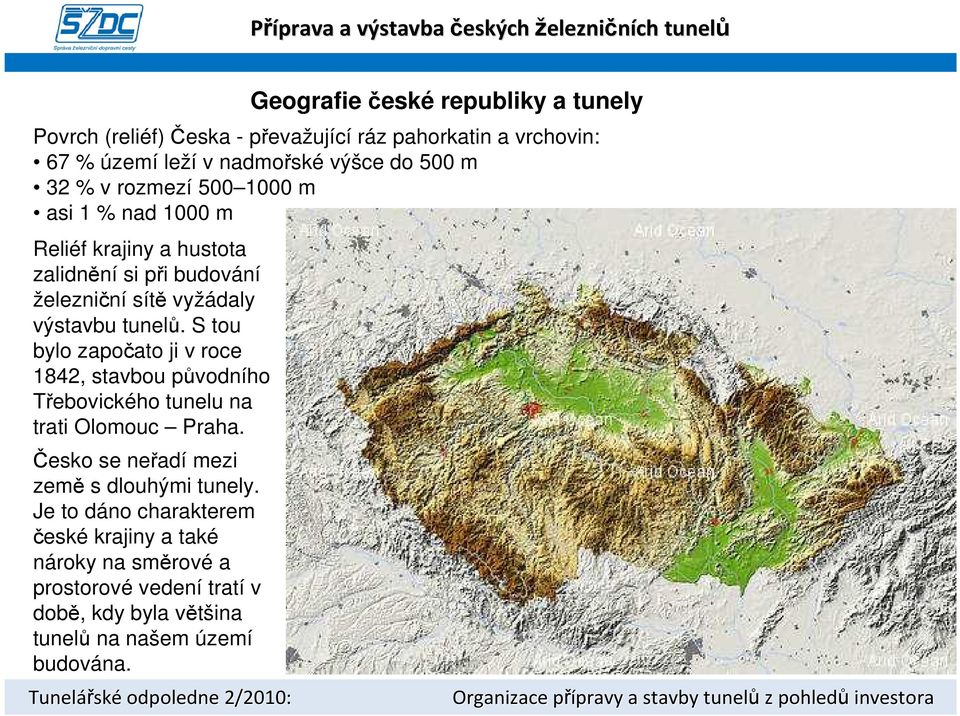 S tou bylo započato ji v roce 1842, stavbou původního Třebovického tunelu na trati Olomouc Praha. Česko se neřadí mezi země s dlouhými tunely.